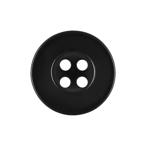 22551 Sullivans 17mm Round Plastic Button 4 Hole - Black - Bag Of 100