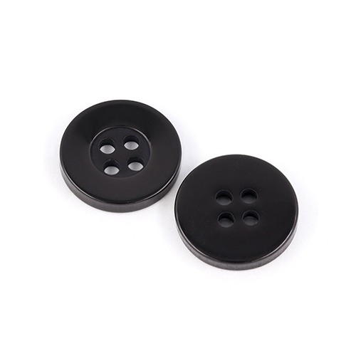 22551 Sullivans 17mm Round Plastic Button 4 Hole - Black - Bag Of 100