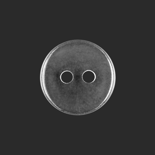22555 Sullivans 12mm Round Clear Plastic Button 2 Hole - Clear - Bag Of 100