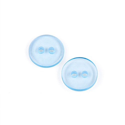 22557 Sullivans 12mm Round Clear Plastic Button 2 Hole - Sky - Bag Of 100