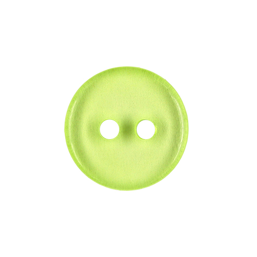 22560 Sullivans 12mm Round Clear Plastic Button 2 Hole - Lime - 218 In A Tube