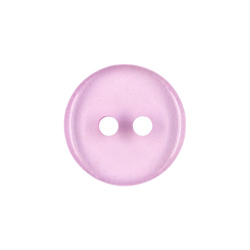 22562 Sullivans 12mm Round Clear Plastic Button 2 Hole - Lilac - 218 In A Tube