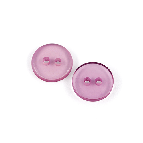 22562 Sullivans 12mm Round Clear Plastic Button 2 Hole - Lilac - 218 In A Tube