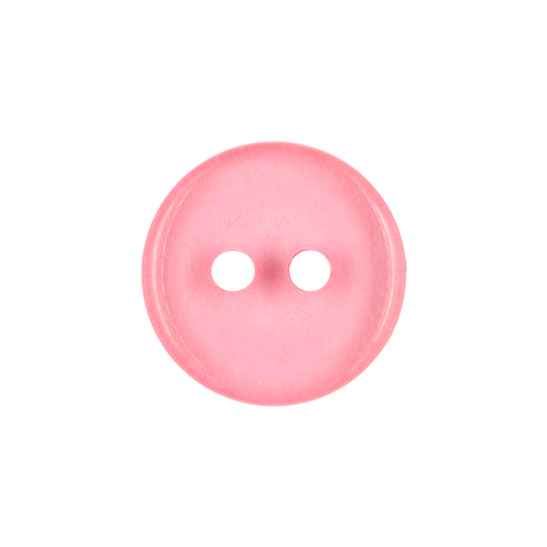 22564 Sullivans 12mm Round Clear Plastic Button 2 Hole - Hot Pink - 218 In A Tube