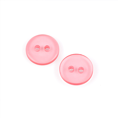 22565 Sullivans 12mm Round Clear Plastic Button 2 Hole - Hot Pink - Bag Of 100