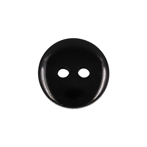 22568 Sullivans 12mm Round Clear Plastic Button 2 Hole - Black - 218 In A Tube
