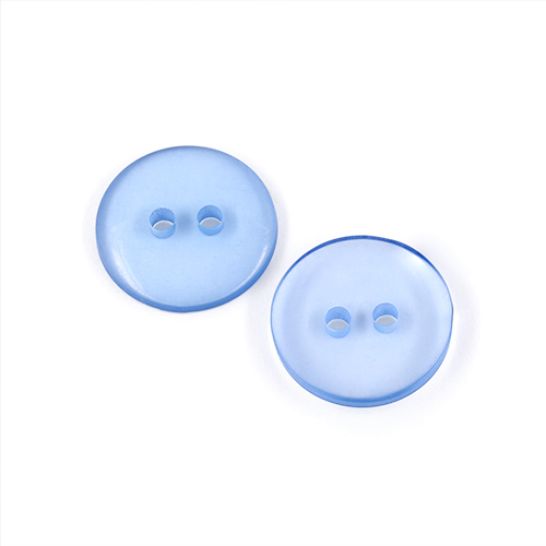 22573 Sullivans 16mm Round Clear Plastic Button 2 Hole - Sky - Bag Of 100