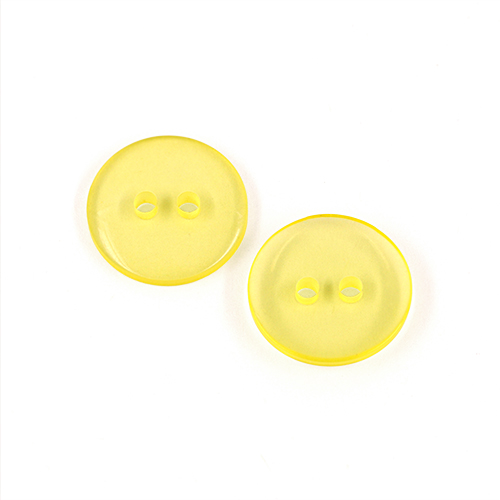 22574 Sullivans 16mm Round Clear Plastic Button 2 Hole - Lemon - 130 In A Tube