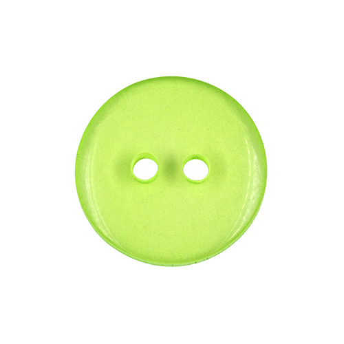 22576 Sullivans 16mm Round Clear Plastic Button 2 Hole - Lime - 130 In A Tube