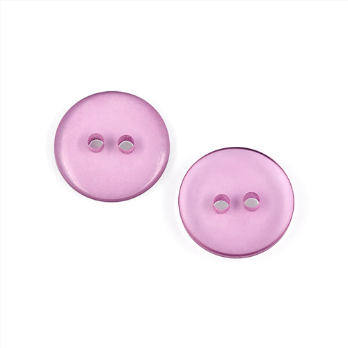 22579 Sullivans 16mm Round Clear Plastic Button 2 Hole - Lilac - Bag Of 100
