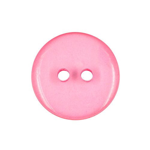 22580 Sullivans 16mm Round Clear Plastic Button 2 Hole - Hot Pink - 130 In A Tube