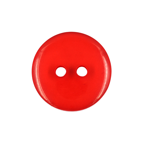 22583 Sullivans 16mm Round Clear Plastic Button 2 Hole - Red - Bag Of 100