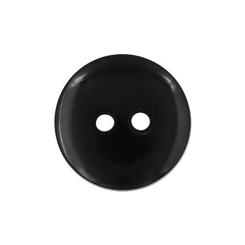 22585 Sullivans 16mm Round Clear Plastic Button 2 Hole - Black - Bag Of 100