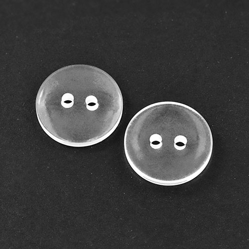 22586 Sullivans 18mm Round Clear Plastic Button 2 Hole - Clear - 93 In A Tube
