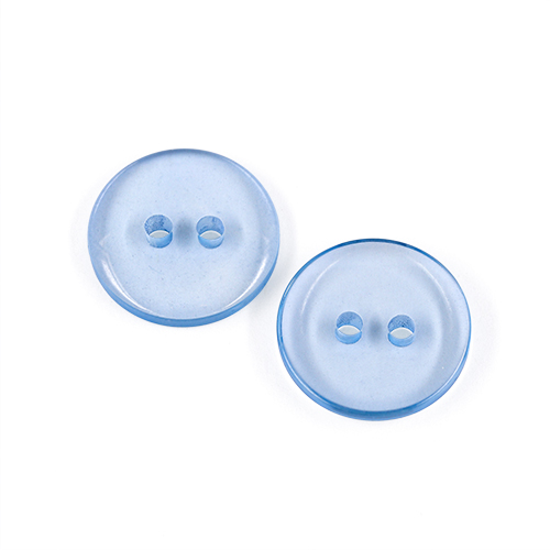 22589 Sullivans 18mm Round Clear Plastic Button 2 Hole - Sky - Bag Of 100