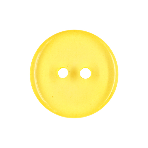 22591 Sullivans 18mm Round Clear Plastic Button 2 Hole - Lemon - Bag Of 100