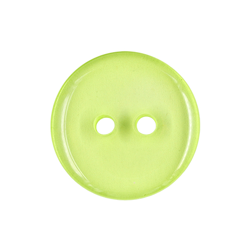 22592 Sullivans 18mm Round Clear Plastic Button 2 Hole - Lime - 93 In A Tube