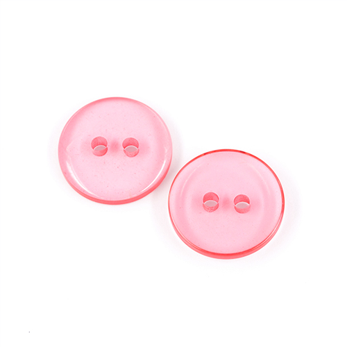 22597 Sullivans 18mm Round Clear Plastic Button 2 Hole - Hot Pink - Bag Of 100