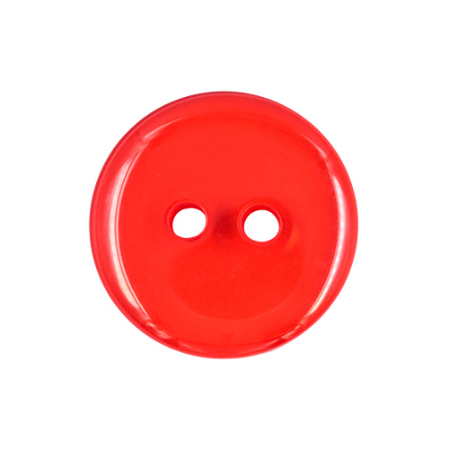 22598 Sullivans 18mm Round Clear Plastic Button 2 Hole - Red - 93 In A Tube