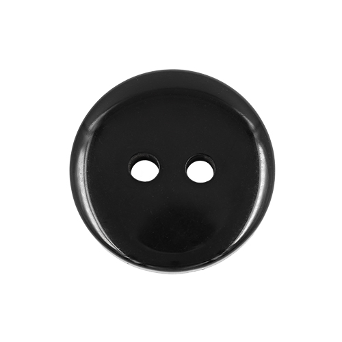 22601 Sullivans 18mm Round Clear Plastic Button 2 Hole - Black - Bag Of 100
