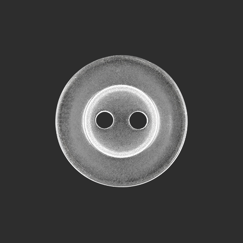 22603 Sullivans 15mm Round Clear Plastic Button 2 Hole - Clear - Bag Of 100
