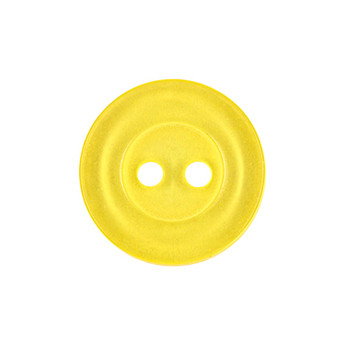 22605 Sullivans 15mm Round Clear Plastic Button 2 Hole - Yellow - Bag Of 100