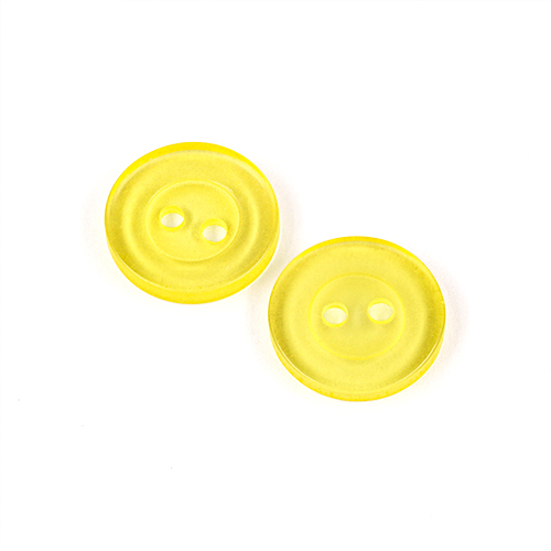 22605 Sullivans 15mm Round Clear Plastic Button 2 Hole - Yellow - Bag Of 100
