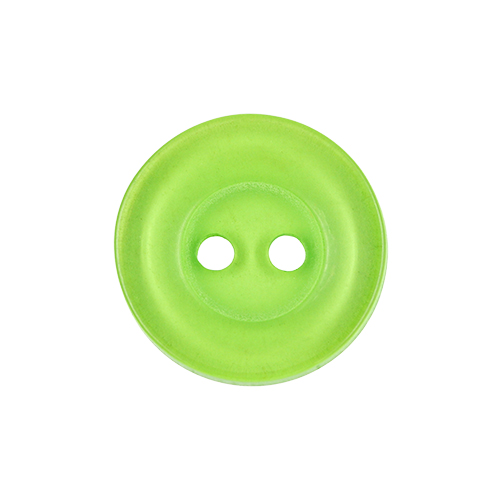 22607 Sullivans 15mm Round Clear Plastic Button 2 Hole - Fern - Bag Of 100