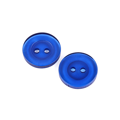 22608 Sullivans 15mm Round Clear Plastic Button 2 Hole - Royal - 170 In A Tube
