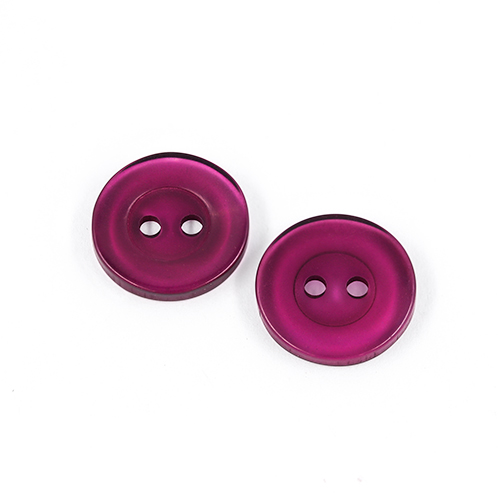 22611 Sullivans 15mm Round Clear Plastic Button 2 Hole - Grape - Bag Of 100
