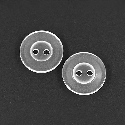 22616 Sullivans 18mm Round Clear Plastic Button 2 Hole - Clear - 142 In A Tube