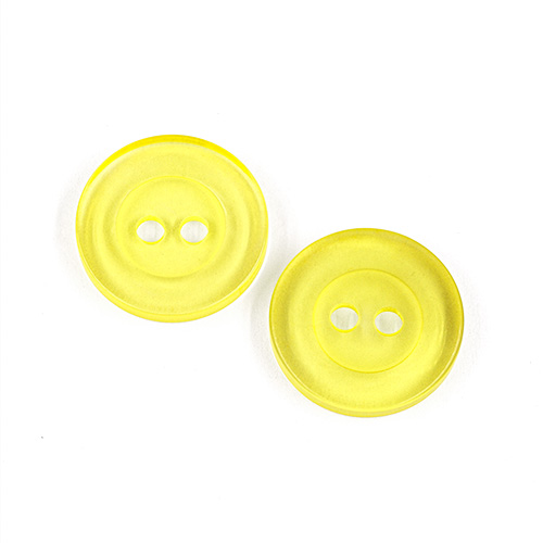 22618 Sullivans 18mm Round Clear Plastic Button 2 Hole - Yellow - 142 In A Tube