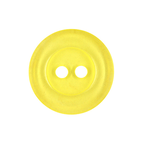 22619 Sullivans 18mm Round Clear Plastic Button 2 Hole - Yellow - Bag Of 100