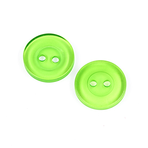 22621 Sullivans 18mm Round Clear Plastic Button 2 Hole - Fern - Bag Of 100