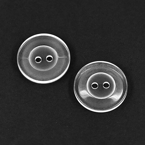 22630 Sullivans 20mm Round Clear Plastic Button 2 Hole - Clear - 110 In A Tube