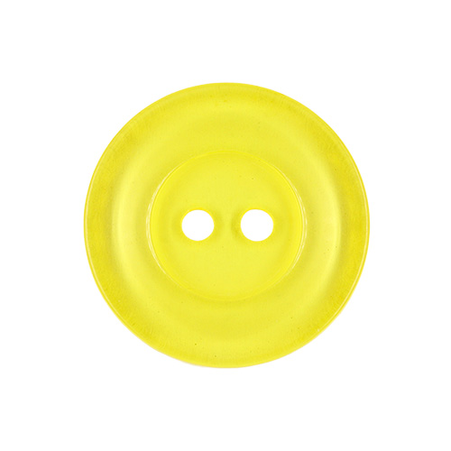 22633 Sullivans 20mm Round Clear Plastic Button 2 Hole - Yellow - Bag Of 100