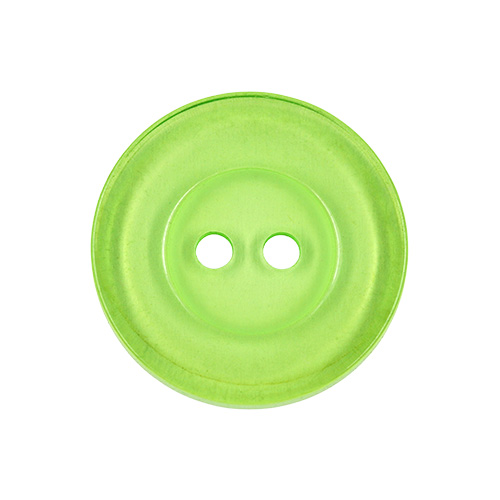 22635 Sullivans 20mm Round Clear Plastic Button 2 Hole - Fern - Bag Of 100