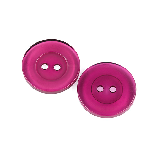 22639 Sullivans 20mm Round Clear Plastic Button 2 Hole - Grape - Bag Of 100