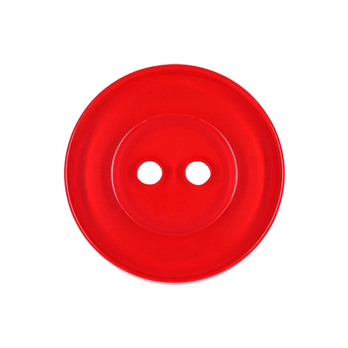 22640 Sullivans 20mm Round Clear Plastic Button 2 Hole - Red - 110 In A Tube