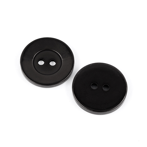 22642 Sullivans 20mm Round Clear Plastic Button 2 Hole - Black - 110 In A Tube