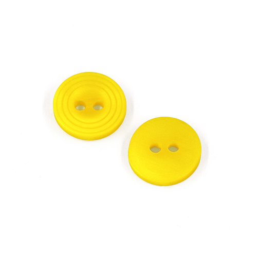 22647 Sullivans 12mm Round Plastic Button 2 Hole - With  Ridges - Yellow - Bag Of 100