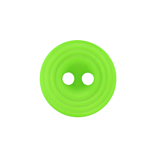 22649 Sullivans 12mm Round Plastic Button 2 Hole - With  Ridges - Green - Bag Of 100