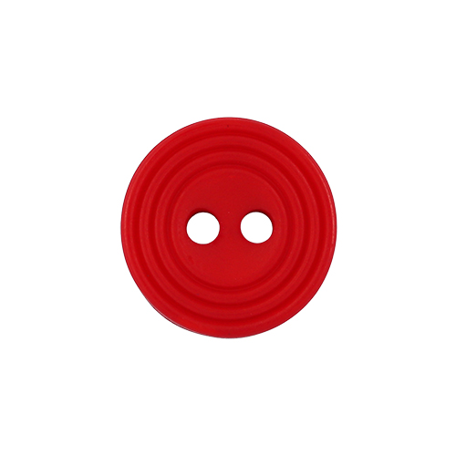 22654 Sullivans 12mm Round Plastic Button 2 Hole - With  Ridges - Red - 188 In A Tube