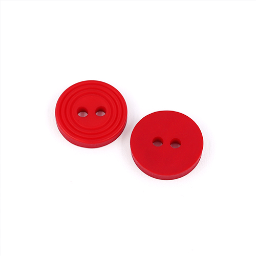 22654 Sullivans 12mm Round Plastic Button 2 Hole - With  Ridges - Red - 188 In A Tube