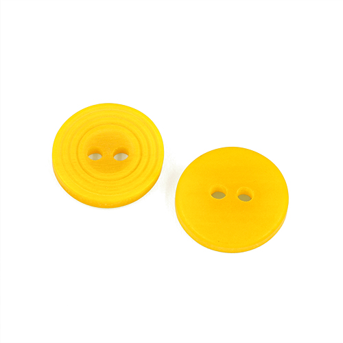 22660 Sullivans 16mm Round Plastic Button 2 Hole - With  Ridges - Yellow - 150 In A Tube