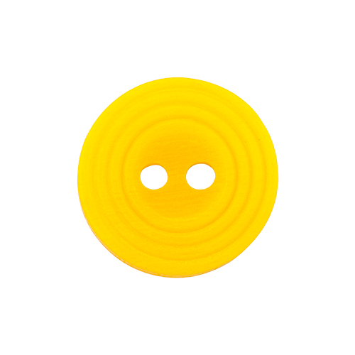 22661 Sullivans 16mm Round Plastic Button 2 Hole - With  Ridges - Yellow - Bag Of 100