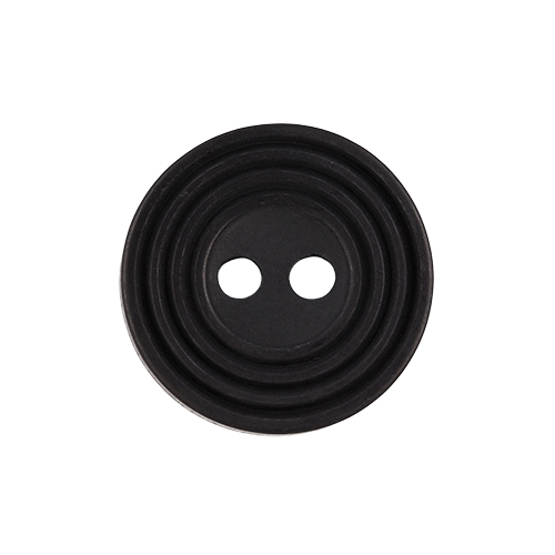 22670 Sullivans 16mm Round Plastic Button 2 Hole - With  Ridges - Black - 150 In A Tube