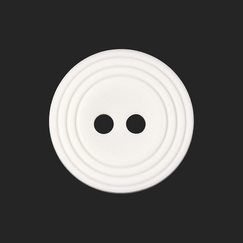 22672 Sullivans 18mm Round Plastic Button 2 Hole - With  Ridges - White - 108 In A Tube
