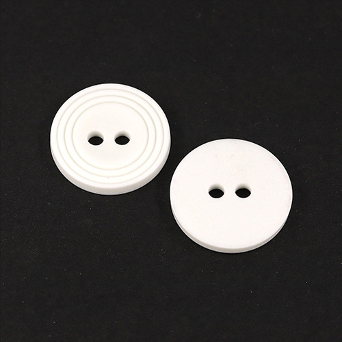 22672 Sullivans 18mm Round Plastic Button 2 Hole - With  Ridges - White - 108 In A Tube