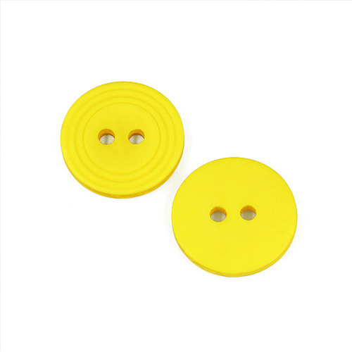 22674 Sullivans 18mm Round Plastic Button 2 Hole - With  Ridges - Yellow - 108 In A Tube